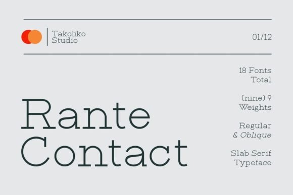 Rante Contact: The Slab Serif Typeface for Bold Marketing